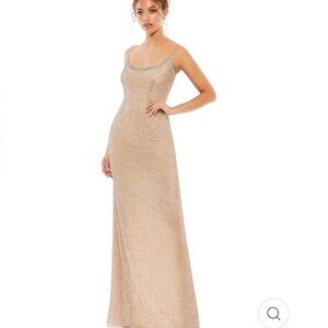 Mac Duggal Gold Maxi Dress